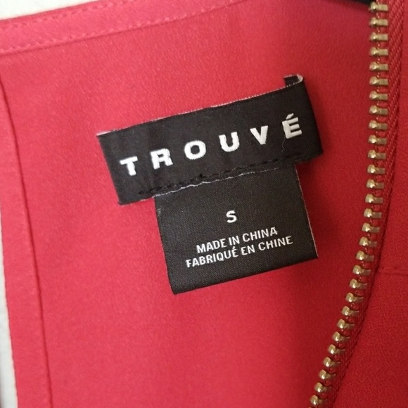 Trouve Vibrant Classy Festive Red Half Zip Blouse Top Size Small - Picture 2 of 7